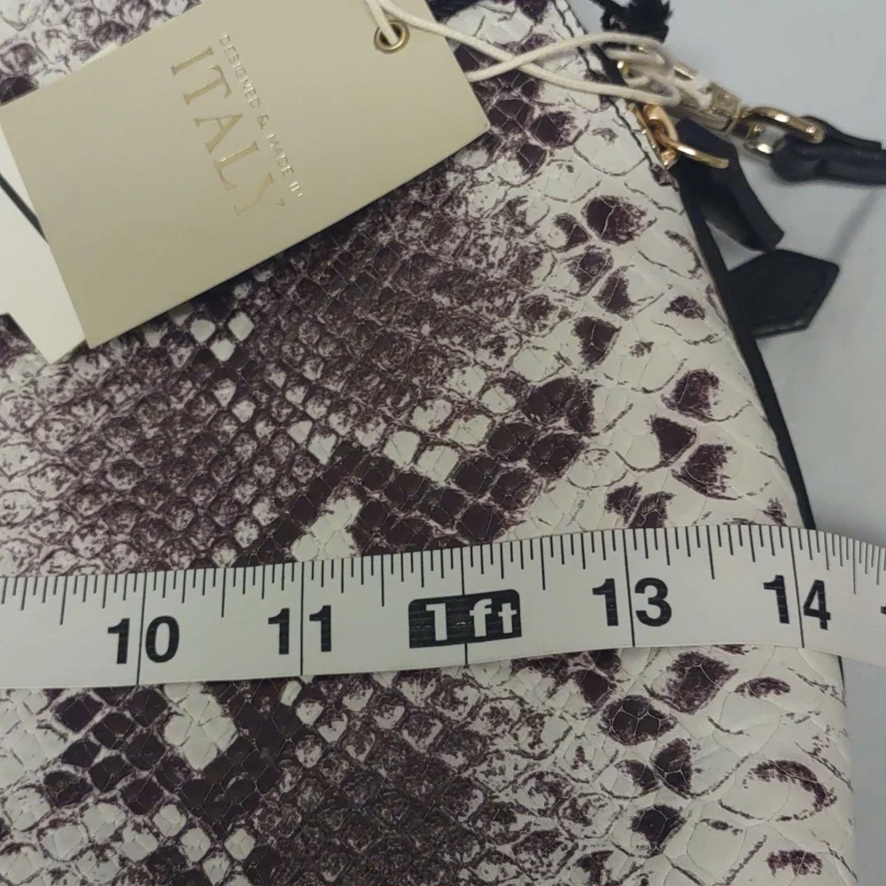 Giorgia Milani Designer Italian Snakeskin Print 100% Genuine Leather Handbag NWT - Picture 14 of 16